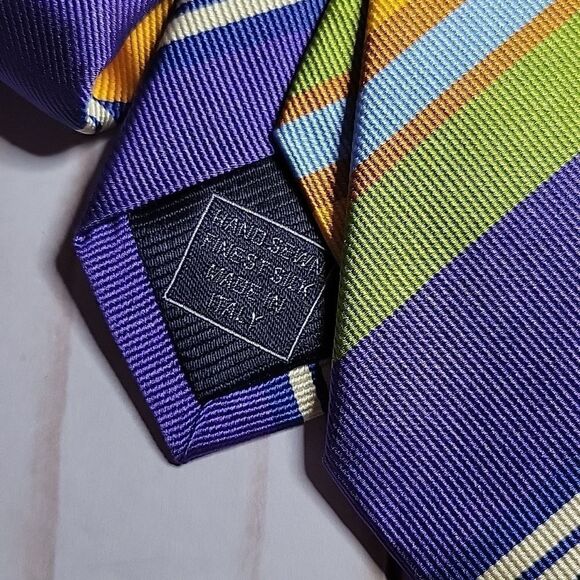 Robert Jensen Colorful Silk Tie New - Picture 4 of 10